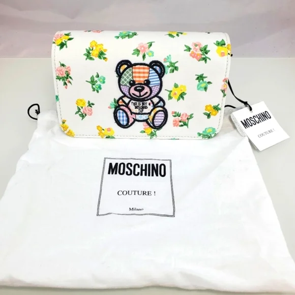 Moschino Bags Nwt70 Moschino Floral Bear Textile Wallet Clutch Bag Poshmark